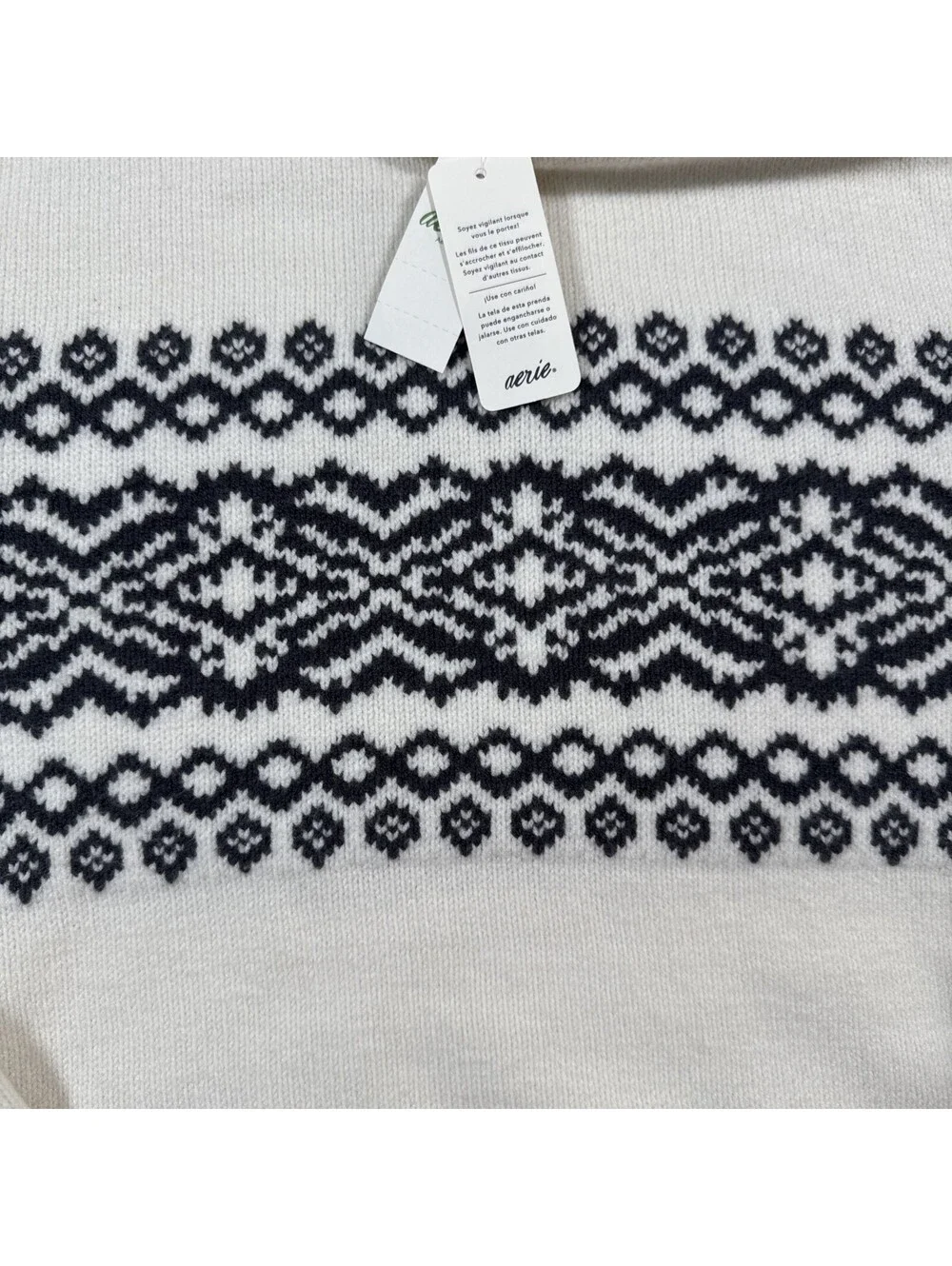 Aerie Hooded Sweatshirt White/Black Women's M - New With Tags
